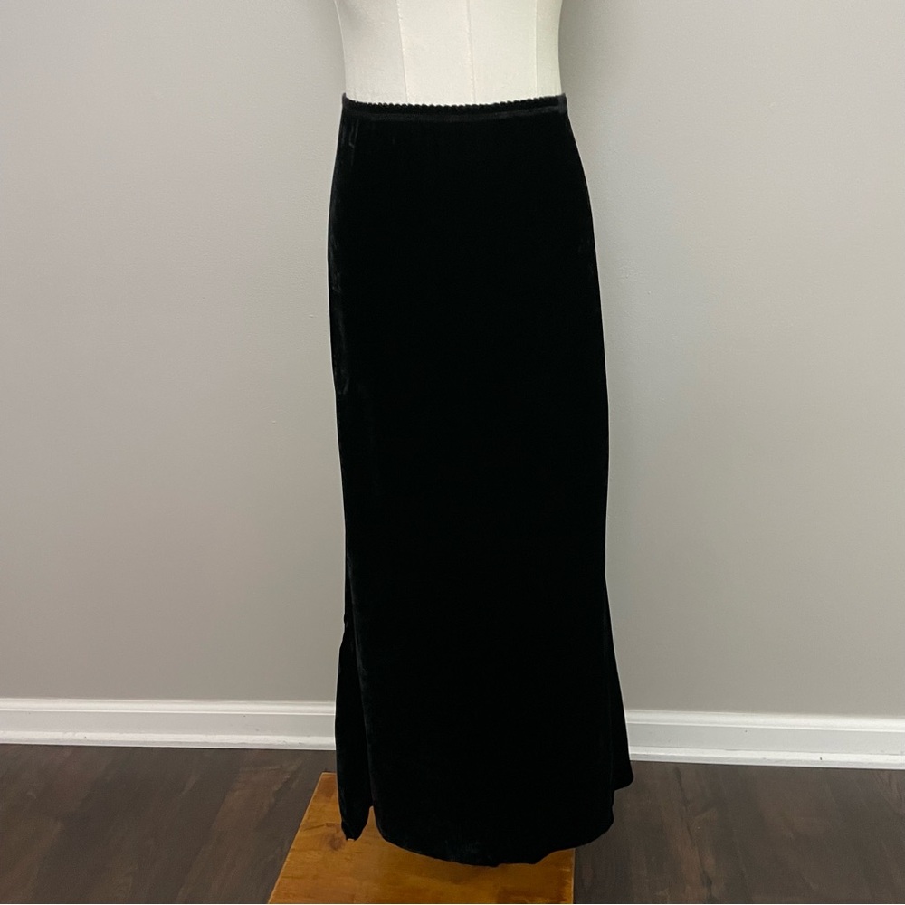 J Jill Skirt Maxi Velour Velvet Asymmetrical Party Whimsical Fairy Black Y2K